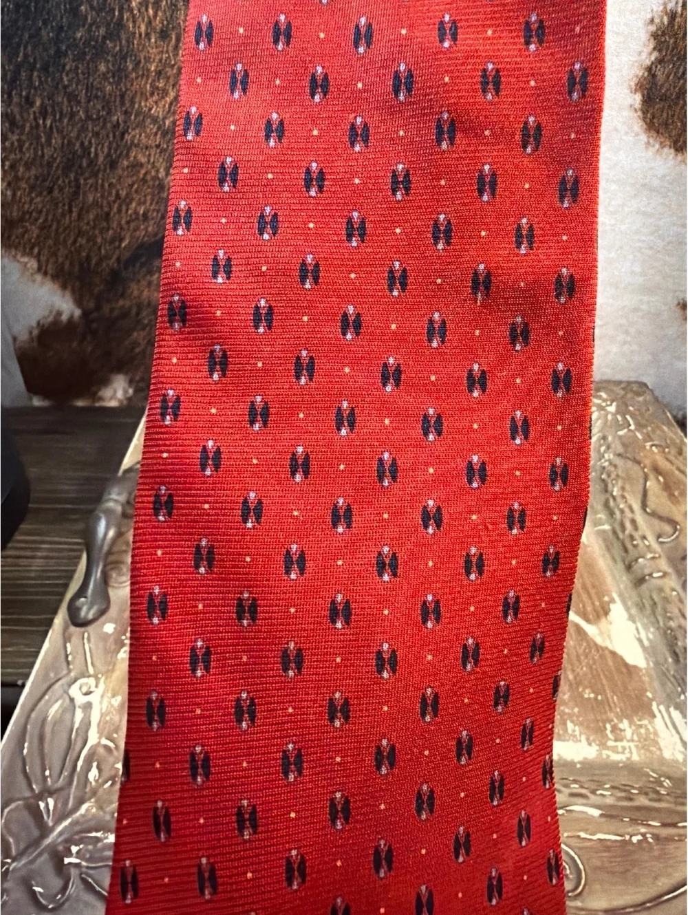 Tommy Hilfiger Red Patterned Men's Tie